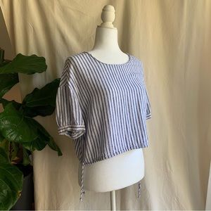 Cropped Linen Like Tee
